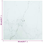 vidaXL Dessus de table blanc 50x50 cm 6 mm verre trempé design marbre