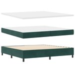 vidaXL Lit à ressorts avec matelas Vert foncé 200 x 200 cm tissu