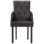 vidaXL Chaises à manger lot de 6 noir cuir de chèvre véritable