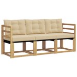 vidaXL Ensemble de canapés d'extérieur 3 Pièces Blanc et Beige