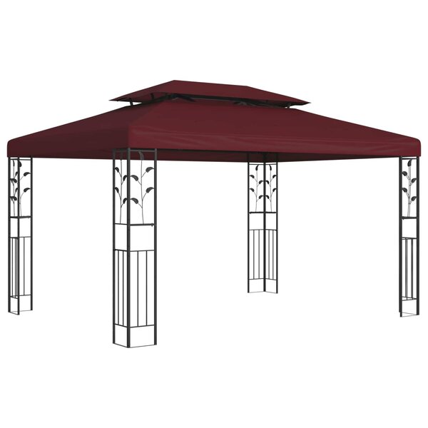 vidaXL Pavillon 3 97 x 2 96 x 2 68 m Bordeaux Polyester et Acier
