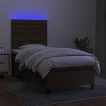 vidaXL Sommier à lattes de lit et matelas et LED Marron foncé 90x190cm