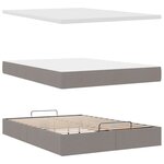 vidaXL Lit ottoman avec matelas et LED taupe 140x190 cm tissu