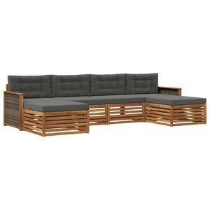 vidaXL Ensembles de canapés avec coussin 6 Pièces Bois d'Acacia Massif