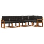 vidaXL Ensemble de canapés d'extérieur 6 pc Naturel et Noir