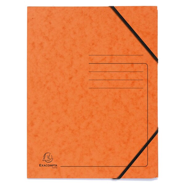 Chemise À Élastique Sans Rabats Carte Lustrée 355gm2 - A4 - Orange - X 25 - Exacompta