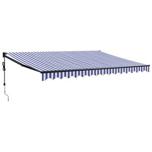 vidaXL Auvent rétractable automatique bleu et blanc 4x3 m