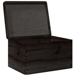vidaXL Boîte en bois avec couvercle noir 40x30x23cm bois de pin massif