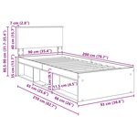 vidaXL Cadre de lit Bois ancien 90 x 200 cm Bois d'ingénierie