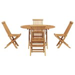 vidaXL Ensemble de salle à manger pour jardin 5 Pièces Marron
