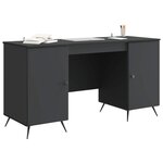 vidaXL Bureau avec étagère Noir 142 5 x 50 x 75 cm Bois d'ingénierie