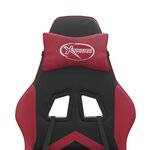 vidaXL Chaise de jeu Noir et rouge bordeaux Similicuir