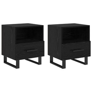 vidaXL Cabinet de chevet 2 Pièces Chêne noir 40 x 35 x 47 5 cm