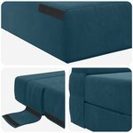 vidaXL Canapé-lit pliable Bleu 100 x 80 x 60 cm Tissu