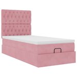 vidaXL Cadre de lit ottoman avec matelas rose 90x200 cm velours