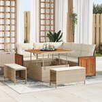 vidaXL Ensemble de canapé de jardin 8 Pièces Beige  Crème