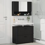 vidaXL Ensemble de mobilier de salle de bain avec tiroir 2 Pièces Noir