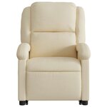 vidaXL Fauteuil inclinable de massage électrique Crème Tissu
