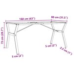 vidaXL Pieds de table à manger cadre en Y 160x80x73 cm fonte