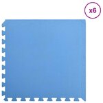 vidaXL Tapis de sol de piscine 6 Pièces Bleu 2 16 ㎡ Mousse EVA
