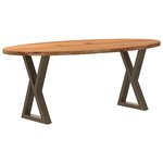 vidaXL Table à manger marron clair bois de chêne massif ovale