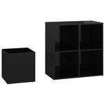 vidaXL Armoire à chaussures d’entrée noir brillant bois ingénierie
