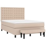 vidaXL Sommier à lattes de lit avec matelas Cappuccino 140x200 cm