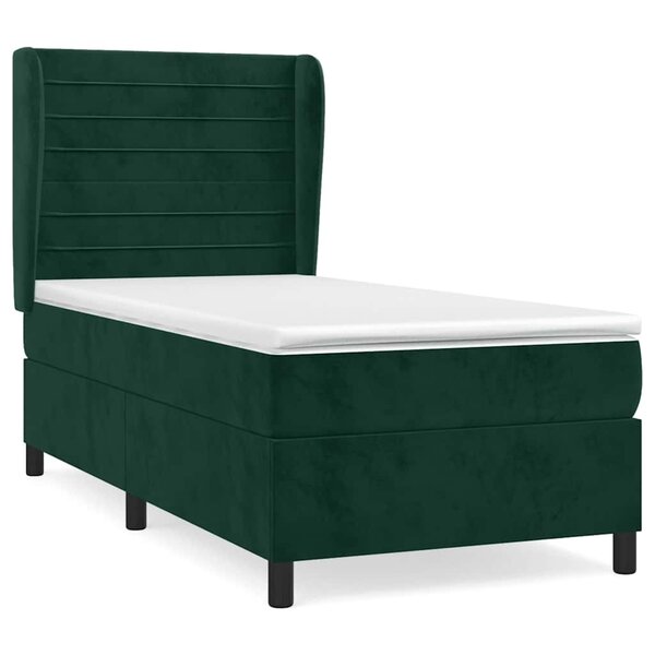 vidaXL Sommier à lattes de lit avec matelas Vert foncé 90x200 cm