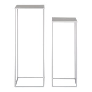 Lot de 2 jardinières en acier gris