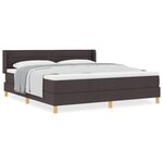 vidaXL Lit à ressorts Marron foncé et Blanc 180 x 200 cm Polyester