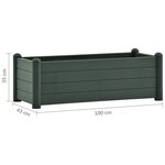 vidaXL Lit surélevé de jardin PP Vert 100x43x35 cm