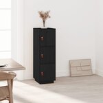 vidaXL Buffet haut Noir 34x40x108 5 cm Bois massif de pin