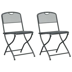 vidaXL Chaises de jardin 2 pc Anthracite Fer Convertible