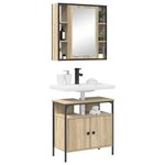 vidaXL Ensemble de mobilier de salle de bain avec étagère 2 Pièces Marron