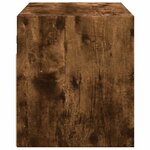 vidaXL Meuble TV mural avec lumières LED chêne fumé 80x31x35 cm