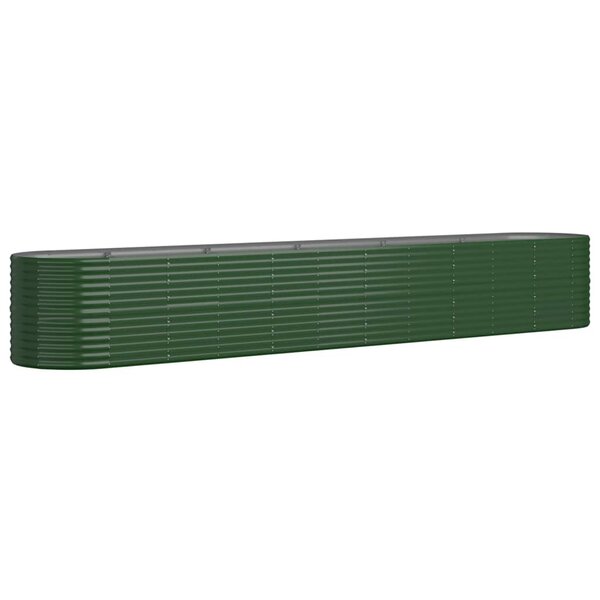 vidaXL Lit surélevé de jardin Acier galvanisé 440x80x68 cm Vert