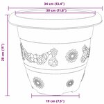 vidaXL Pot à fleurs rond 24 Pièces Rouge brique Ø 34 x 28 cm Plastique
