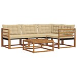 vidaXL Ensemble de canapés d'extérieur 5 Pièces Naturel et Beige