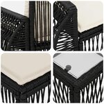 vidaXL Ensemble de canapé de jardin 11 pc Noir et blanc crème