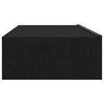 vidaXL Meuble TV avec éclairage LED Chêne noir 60 x 35 x 15 5 cm