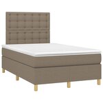 vidaXL Sommier à lattes de lit matelas et LED taupe 120x190 cm tissu