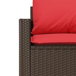 vidaXL Salon de jardin 4 Pièces avec coussins marron résine tressée