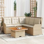 vidaXL Salon de jardin avec coussins 4 Pièces beige résine tressée