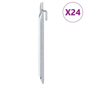 vidaXL Piquets de tente 24Pièces en forme de V 24cm Ø20mm acier galvanisé