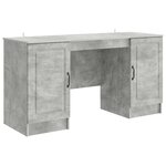 vidaXL Bureau Gris béton 142 5 x 50 x 75 cm Bois d'ingénierie