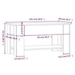 vidaXL Table basse Sonoma gris 101x49x52 cm Bois d'ingénierie