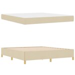 vidaXL Lit à ressorts Crème et Beige et Blanc 180 x 200 cm tissu