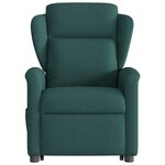 vidaXL Fauteuil inclinable de massage électrique Vert foncé Tissu