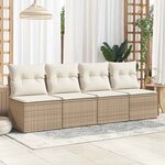 vidaXL Salon de jardin avec coussins 2 Pièces beige résine tressée acacia
