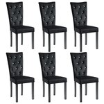 vidaXL Chaises à manger lot de 6 noir velours